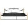 Metal bed frame and solid oak wood 200x200 cm by vidaXL, Beds and slatted bases - Ref: Foro24-324931, Price: 112,42 €, Discou...