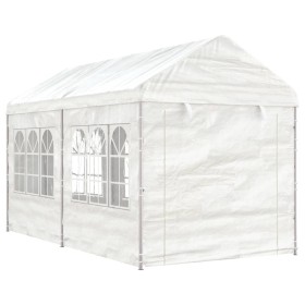 Gazebo with white polyethylene roof 4.46x2.28x2.69 m by vidaXL, Tents and gazebos - Ref: Foro24-3155478, Price: 224,66 €, Dis...