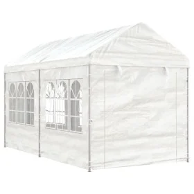 Gazebo with white polyethylene roof 4.46x2.28x2.69 m by vidaXL, Tents and gazebos - Ref: Foro24-3155478, Price: 230,87 €, Dis...