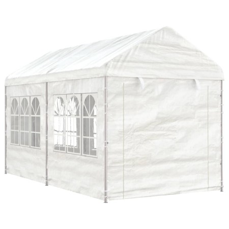 Gazebo with white polyethylene roof 4.46x2.28x2.69 m by vidaXL, Tents and gazebos - Ref: Foro24-3155478, Price: 224,66 €, Dis...