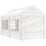 Gazebo with white polyethylene roof 4.46x2.28x2.69 m by vidaXL, Tents and gazebos - Ref: Foro24-3155478, Price: 230,87 €, Dis...