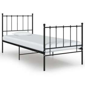 Estructura de cama de metal negro 100x200 cm