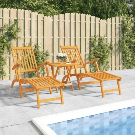 Gartenstühle mit Fußstützen, 2 Stück Massivholz aus Akazie von vidaXL, Liegen - Ref: Foro24-3120438, Preis: 225,14 €, Rabatt: %