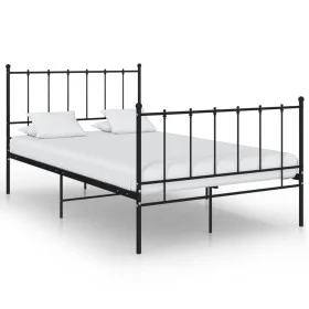 Black metal bed frame 120x200 cm by vidaXL, Beds and slatted bases - Ref: Foro24-324952, Price: 106,03 €, Discount: %