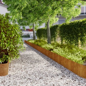 Bordes de césped acero corten flexible 10 piezas 25x103 cm Bordes de césped acero corten flexible 10 piezas 25x103 cm