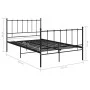 Schwarzer Metallbettrahmen 120x200 cm von vidaXL, Betten und Lattenroste - Ref: Foro24-324952, Preis: 106,03 €, Rabatt: %