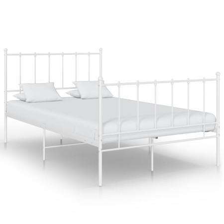 Estructura de cama de metal blanco 120x200 cm de vidaXL, Camas y somieres - Ref: Foro24-324953, Precio: 96,09 €, Descuento: %