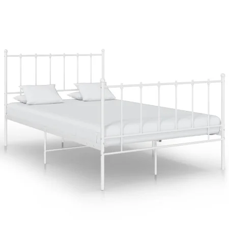 White metal bed frame 120x200 cm by vidaXL, Beds and slatted bases - Ref: Foro24-324953, Price: 95,40 €, Discount: %