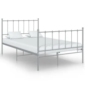 Gray metal bed frame 120x200 cm by vidaXL, Beds and slatted bases - Ref: Foro24-324954, Price: 92,66 €, Discount: %