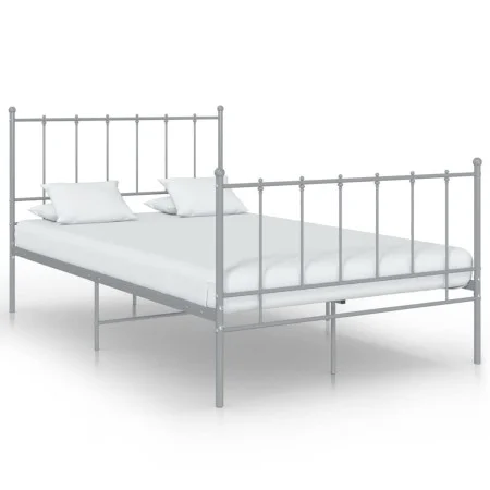 Estructura de cama de metal gris 120x200 cm de vidaXL, Camas y somieres - Ref: Foro24-324954, Precio: 92,76 €, Descuento: %