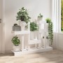 Soporte para plantas madera maciza pino blanco 104,5x25x77,5 cm