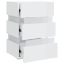 Mesita de noche LED madera ingeniería blanco brillo 45x35x67 cm