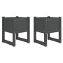 Jardinera 2 unidades madera maciza de pino gris 40x40x52,5 cm en Maceteros y jardineras | Comprar online en Foro24