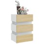 LED nightstand white and Sonoma engineered wood 45x35x67 cm by vidaXL, Nightstands - Ref: Foro24-326845, Price: 112,40 €, Dis...