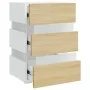 LED-Nachttisch in Weiß und Sonoma-Holzwerkstoff, 45 x 35 x 67 cm von vidaXL, Nachttische - Ref: Foro24-326845, Preis: 110,57 ...