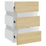 LED nightstand white and Sonoma engineered wood 45x35x67 cm by vidaXL, Nightstands - Ref: Foro24-326845, Price: 112,40 €, Dis...
