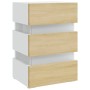 LED nightstand white and Sonoma engineered wood 45x35x67 cm by vidaXL, Nightstands - Ref: Foro24-326845, Price: 112,40 €, Dis...