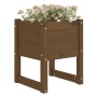 Jardinera 2 uds madera maciza de pino marrón miel 40x40x52,5 cm en Maceteros y jardineras | Comprar online en Foro24