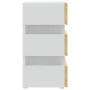 LED nightstand white and Sonoma engineered wood 45x35x67 cm by vidaXL, Nightstands - Ref: Foro24-326845, Price: 112,40 €, Dis...