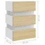 LED-Nachttisch in Weiß und Sonoma-Holzwerkstoff, 45 x 35 x 67 cm von vidaXL, Nachttische - Ref: Foro24-326845, Preis: 110,57 ...