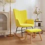 Silla mecedora con reposapiés tela amarillo mostaza de vidaXL, Mecedoras - Ref: Foro24-328025, Precio: 159,87 €, Descuento: %