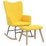 Silla mecedora con reposapiés tela amarillo mostaza de vidaXL, Mecedoras - Ref: Foro24-328025, Precio: 159,87 €, Descuento: %