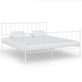 Estructura de cama de metal blanco 140x200 cm