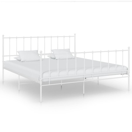Bettgestell aus weißem Metall, 140 x 200 cm von vidaXL, Betten und Lattenroste - Ref: Foro24-324956, Preis: 103,61 €, Rabatt: %