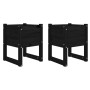Jardinera 2 unidades madera maciza de pino negro 40x40x52,5 cm en Maceteros y jardineras | Comprar online en Foro24