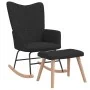 Schaukelstuhl mit Fußstütze aus schwarzem Stoff von vidaXL, Schaukelstühle - Ref: Foro24-328024, Preis: 172,10 €, Rabatt: %