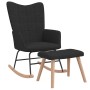 Schaukelstuhl mit Fußstütze aus schwarzem Stoff von vidaXL, Schaukelstühle - Ref: Foro24-328024, Preis: 142,54 €, Rabatt: %