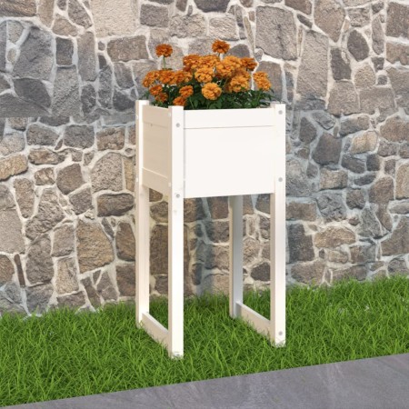 Jardinera madera maciza de pino blanco 40x40x81 cm en Maceteros y jardineras | Comprar online en Foro24