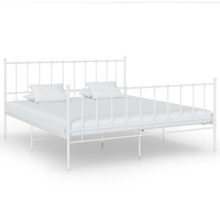 Bettgestell aus weißem Metall, 180 x 200 cm von vidaXL, Betten und Lattenroste - Ref: Foro24-324962, Preis: 116,10 €, Rabatt: %