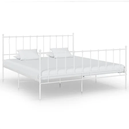 White metal bed frame 180x200 cm by vidaXL, Beds and slatted bases - Ref: Foro24-324962, Price: 114,32 €, Discount: %