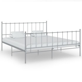 Estructura de cama de metal gris 180x200 cm