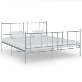 Gray metal bed frame 180x200 cm by vidaXL, Beds and slatted bases - Ref: Foro24-324963, Price: 124,40 €, Discount: %