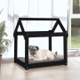 Cama para perros madera maciza de pino negro 71x55x70 cm