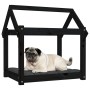 Cama para perros madera maciza de pino negro 71x55x70 cm