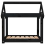 Cama para perros madera maciza de pino negro 71x55x70 cm