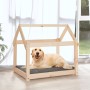 Cama para perros madera maciza de pino 81x60x70 cm