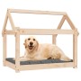 Cama para perros madera maciza de pino 81x60x70 cm