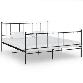 Black metal bed frame 200x200 cm by vidaXL, Beds and slatted bases - Ref: Foro24-324964, Price: 121,34 €, Discount: %