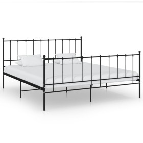 Schwarzer Metallbettrahmen 200x200 cm von vidaXL, Betten und Lattenroste - Ref: Foro24-324964, Preis: 123,25 €, Rabatt: %