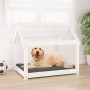 Cama para perros madera maciza de pino blanco 81x60x70 cm