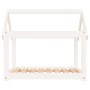 Cama para perros madera maciza de pino blanco 81x60x70 cm