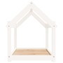 Cama para perros madera maciza de pino blanco 81x60x70 cm