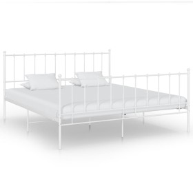 Estructura de cama de metal blanco 200x200 cm