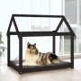 Cama para perros madera maciza de pino negro 101x70x90 cm