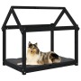Cama para perros madera maciza de pino negro 101x70x90 cm