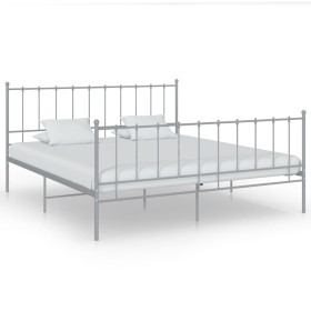 Estructura de cama de metal gris 200x200 cm de vidaXL, Camas y somieres - Ref: Foro24-324966, Precio: 95,34 €, Descuento: %